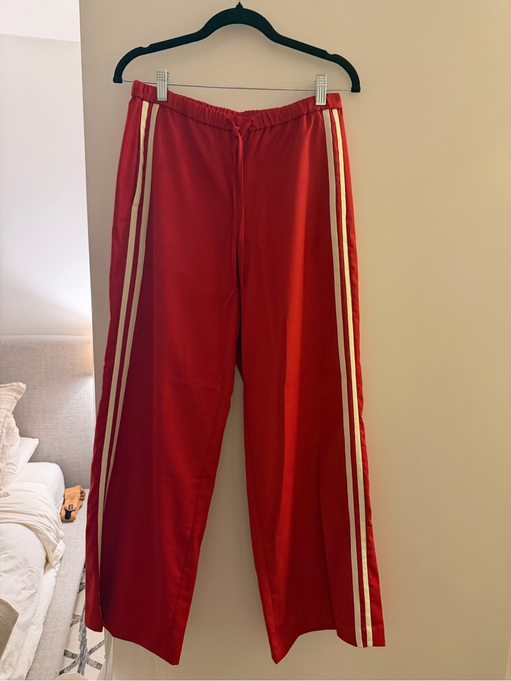 Joes Jeans Red Track Pants with Side Stripes